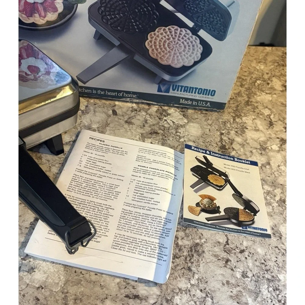 Vitantonio Pizzelle Chef 300-NS Italian Cookie Maker USA Vintage 1989 Open Box
